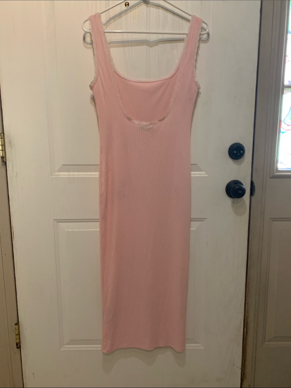 Ribbed Baby Pink Midi Dress - Picture 5 of 10